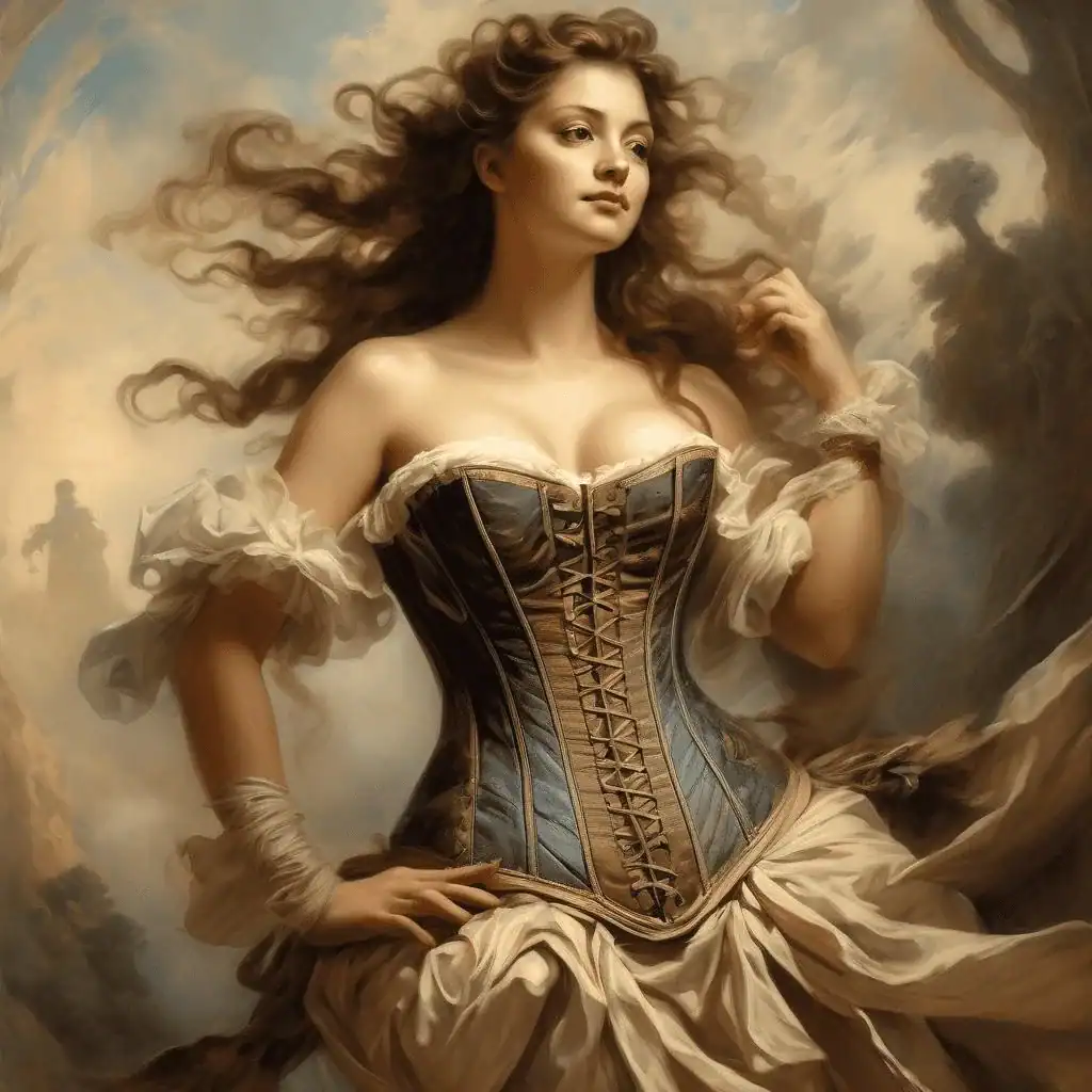 Drawing of a corset – Louis Abel-Truchet
