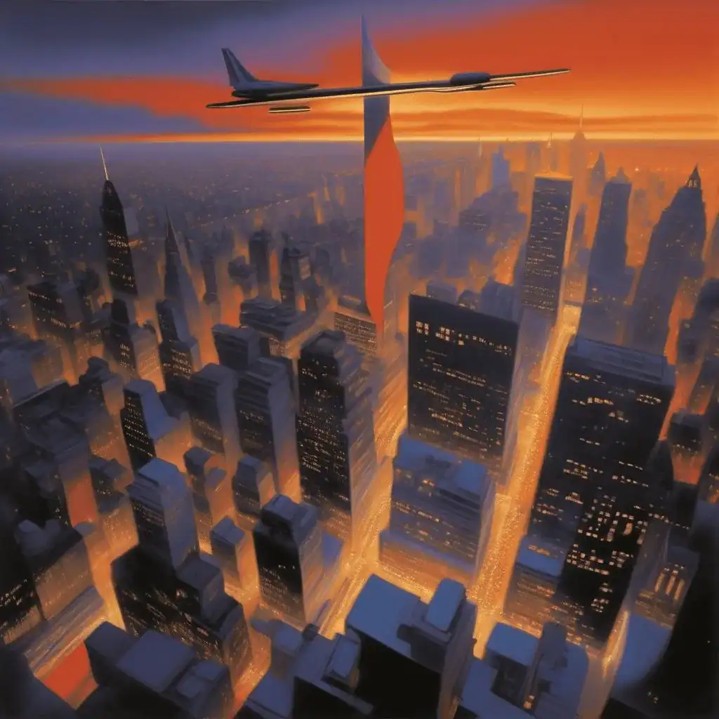 Flight Over New York At Twilight – Lorser Feitelson